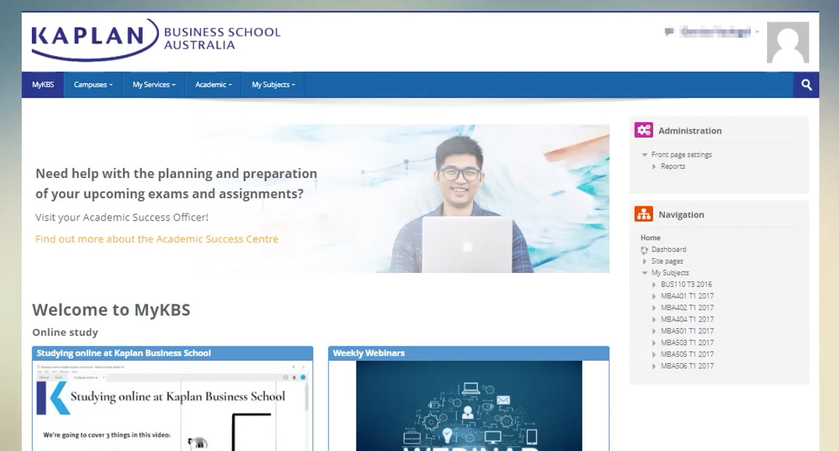 Online Study home page