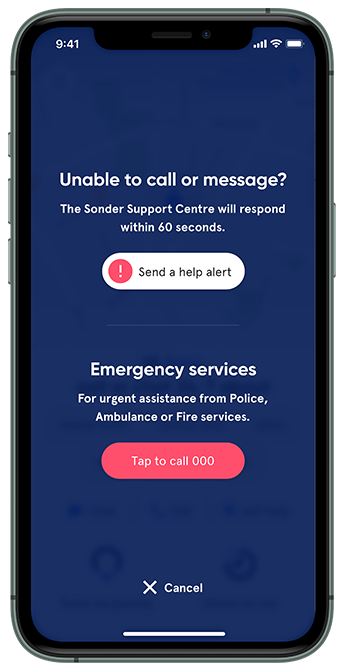Sonder help alert iOS