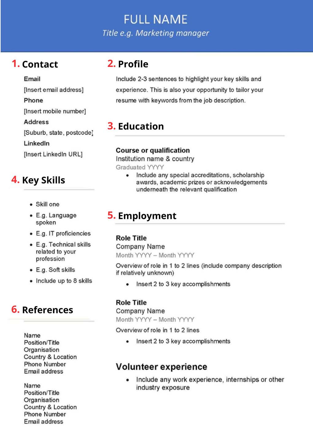 resume template